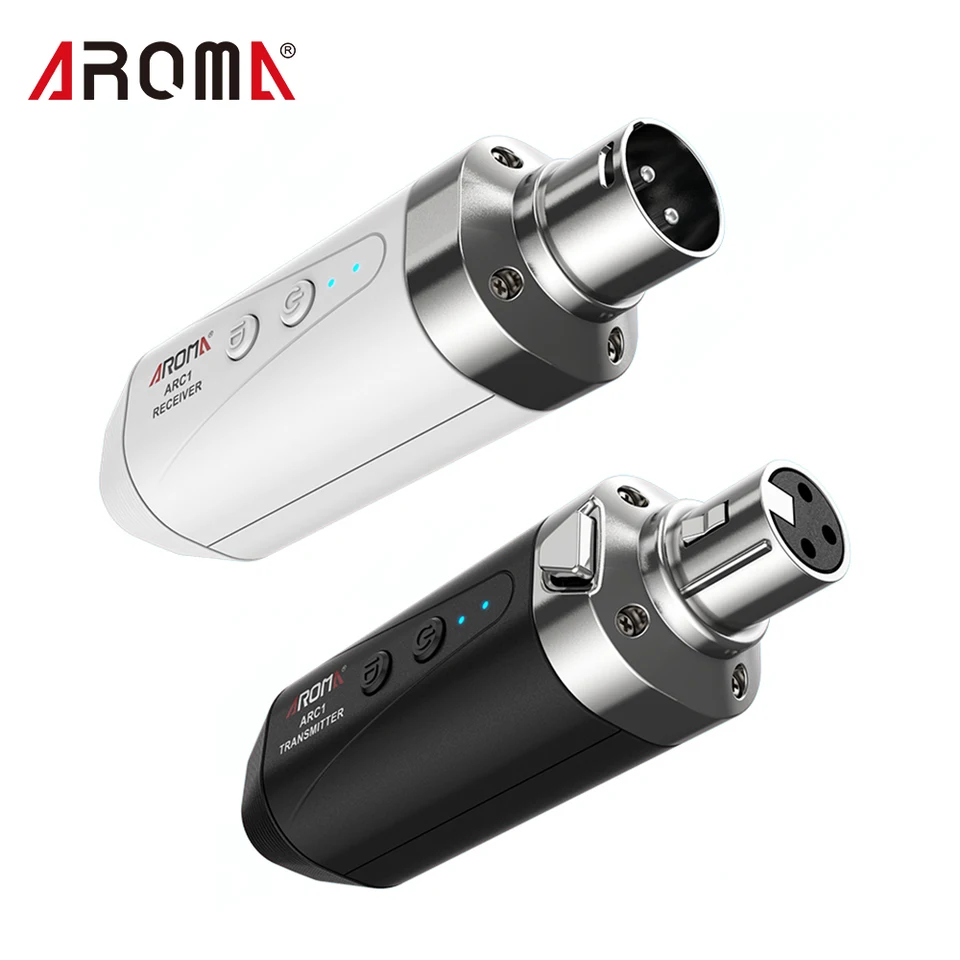 AROMA ARC1 Mikrofónový bezdrôtový gitarový systém prenosu 4 kanály Max. 35 metrov efektívny rozsah pre gitarové doplnky