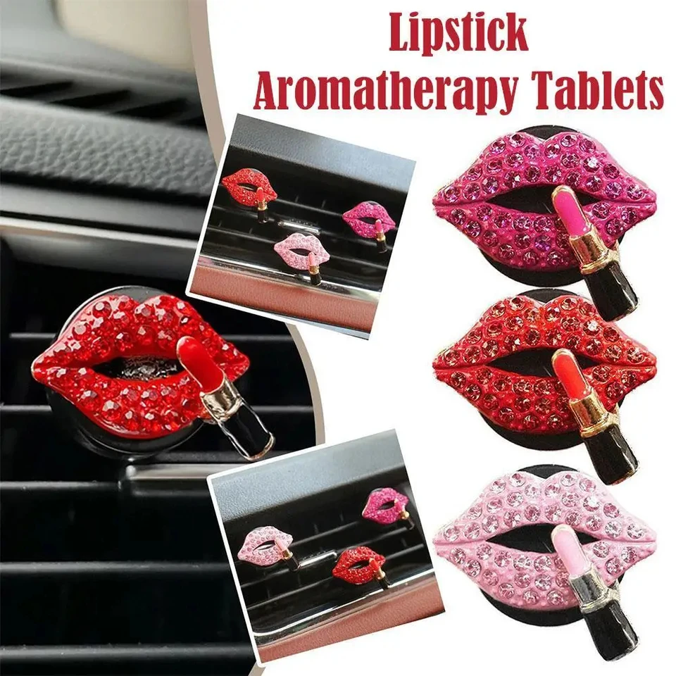 Aromaterapeuta vo výstupe automobilu Clip Perfum klip Diamond Red Lips Clips Parfumový osviežovač klip