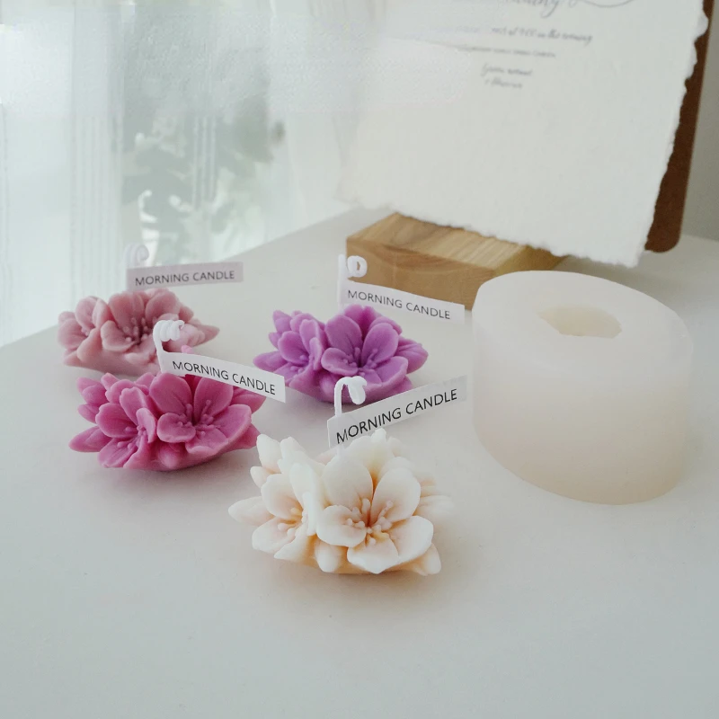 Aromaterapeutická sviečka silikónová forma 3d broskyňový kvet v tvare mydla Silikónová forma DIY Sviečka forma mydlovej formy