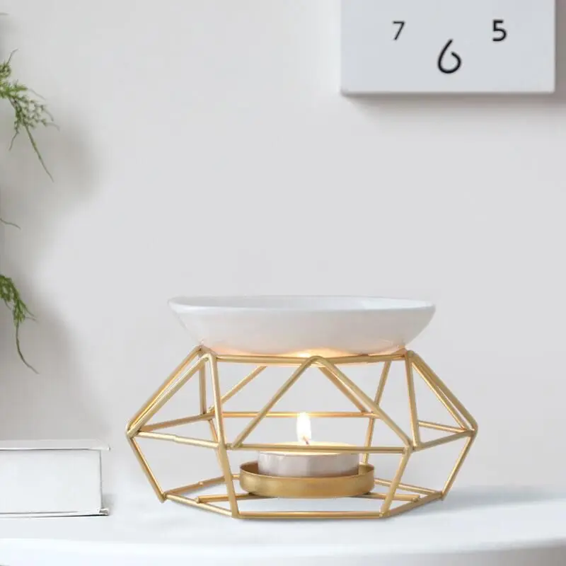 Aromatický olejový horák, geometrický keramický éterický olej držiak na sviečky Držiak vosku vosk na topenie Horák Meltter Vôňa pre domácu kanceláriu