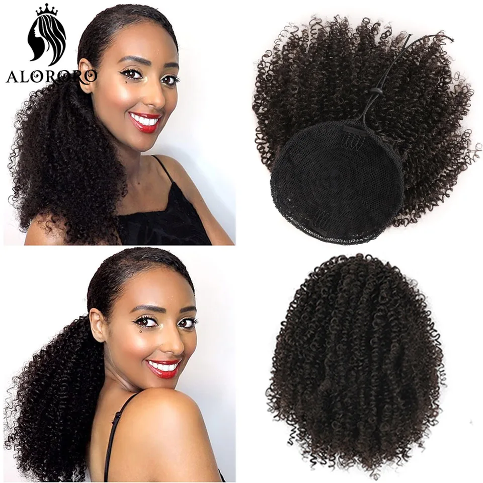 ARORORO STRODNÉHO PUFF PUFF OUTAIL AFRO KINKY CURLY HLAS Syntetický klip v poníkovi chvostom Africký účel