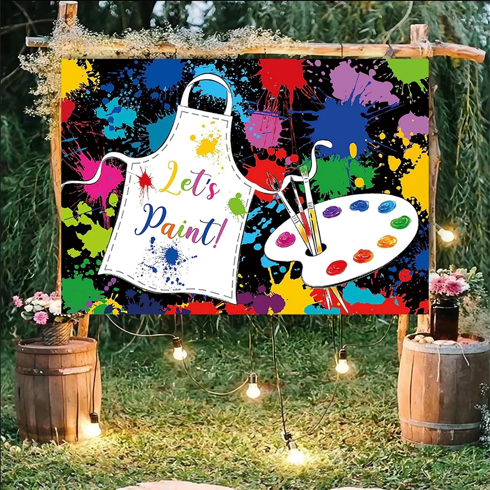 Art Party Paint Activity Kaddrop Kids 7x5ft Narodeniny Photografia pozadie Vodnota