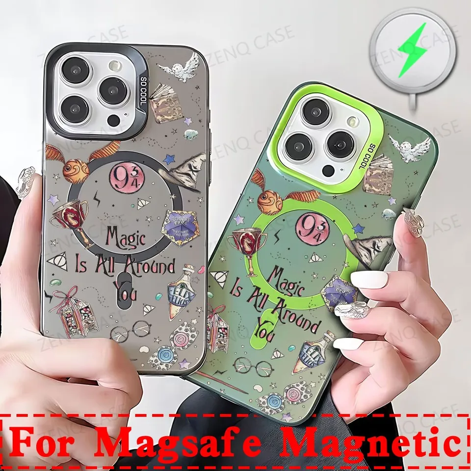 Art Potters Wand Harries Magsafe Magnetic Case pre iPhone 11 12 13 14 15 16 Pro Max Plus mäkké strieborné kryt