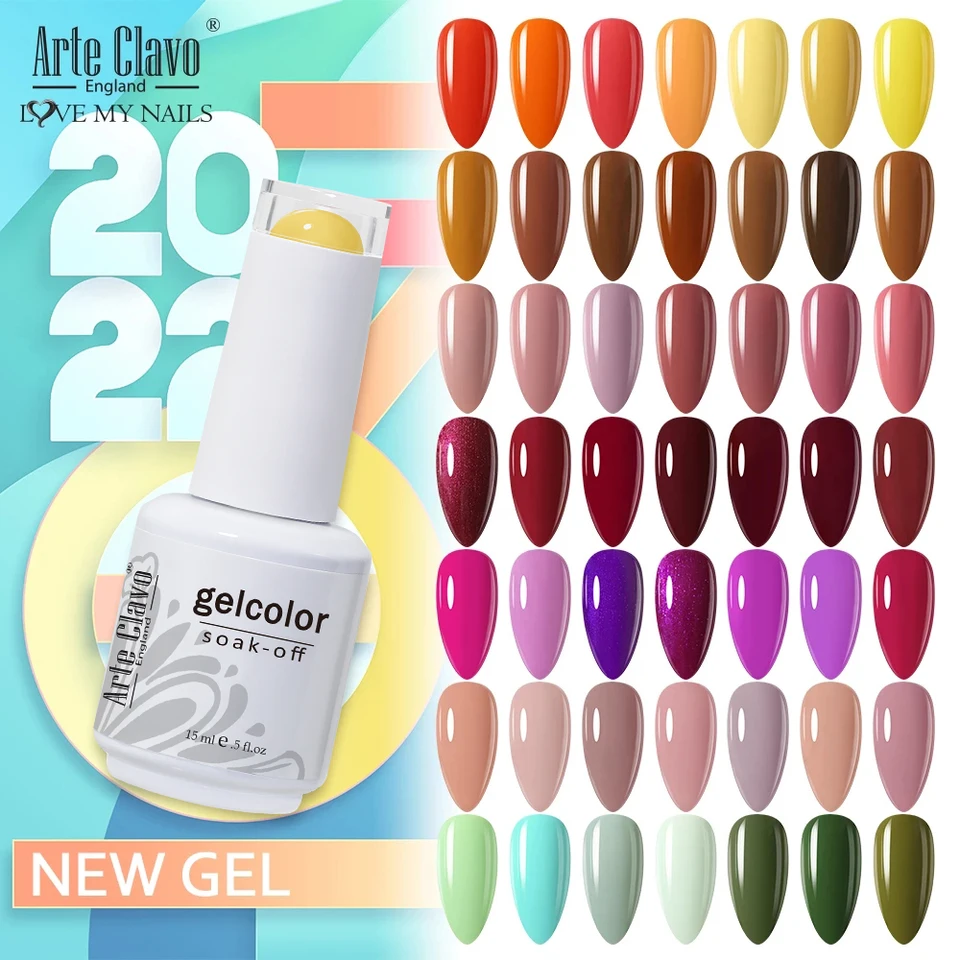 Arte Clavo 15 ml jarná žltá farba gél na nechty lak na nechty hybridný gellak na nechty 15 ml nechtového umenia Vernis lana UV základň
