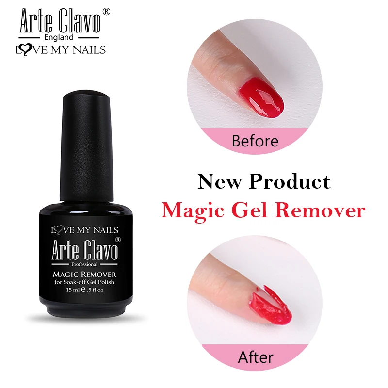 Arte Clavo UV LED gél na nechty lak na nechty Burst Magic Remover nasiaknutím nechtového umenia primer akrylového čistiaceho odkladača pre lak laku nechtov lak lak lak lak