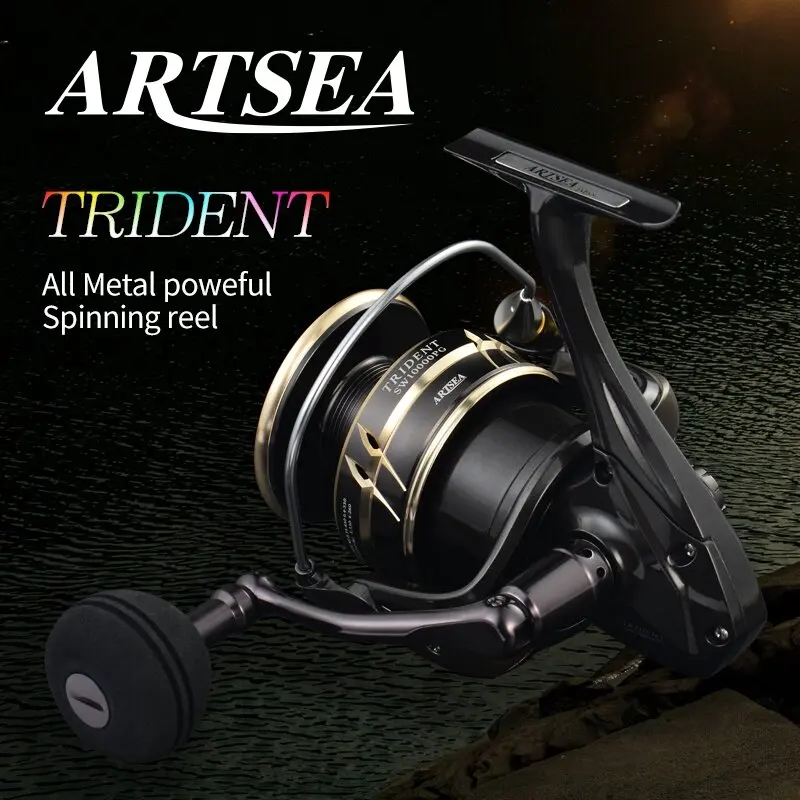 Artsea Nový spinningový cievka Všetky kovové rybárske cievky Seaboat Jigging Poping Revice SW8000/SW10000 Max Drag 30 kg Power pre slanú vodu
