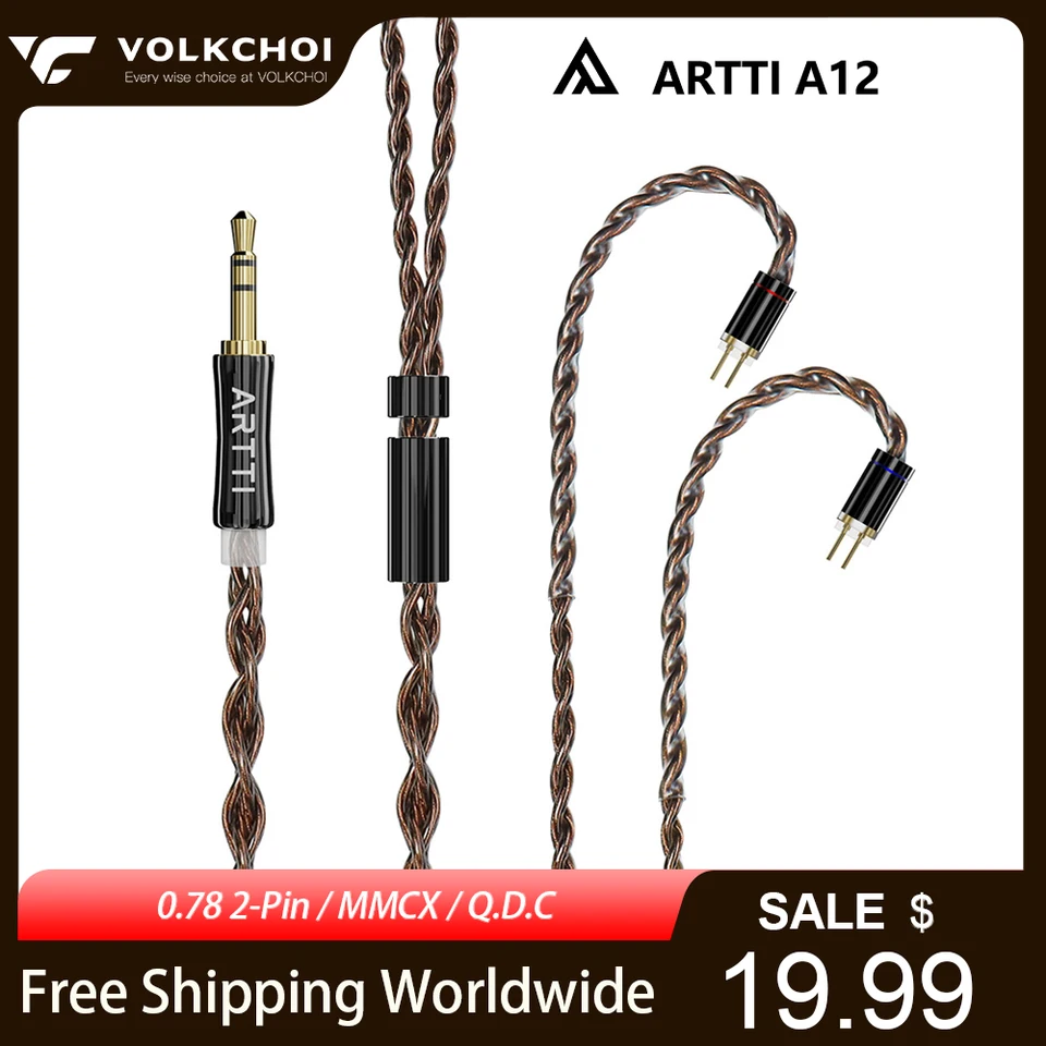 Artti A12 HIFI Upgrade Váčku 4 jadro 3.5/4,4 mm zástrčka MMCX/0,78 mm 2pin/QDC Monitor konektora slúchadiel pre slúchadlá slúchadiel