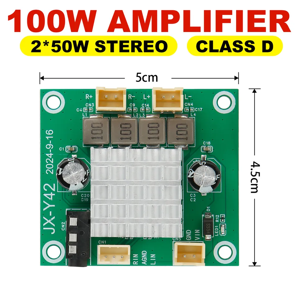 Aruimei 100W 2.0 Digital Stereo Class D Digital Digitálna stereo trieda D Zvukový zosilňovač DIY 50W + 50WamplificAdor Sound Board DC 8-26V 4A