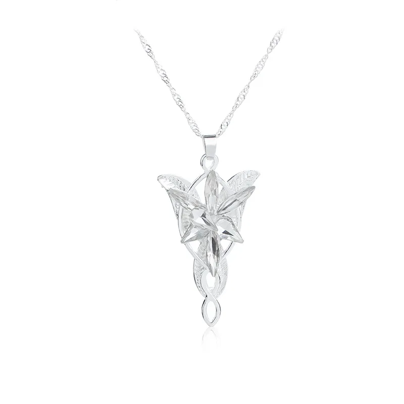 Arwen Evenstar náhrdelník Elfstone Elessar Aragorn Galadriel Elfovia princezná kubická zirkónia kamenná prívesok