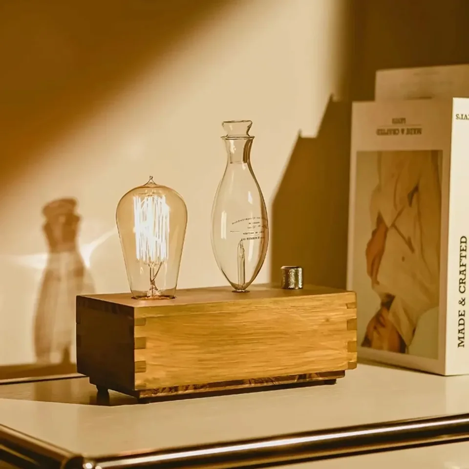 Aróma difúzora Vintage volfrámové vlákno lampa aromaterapeuta aromaterapeuta zvlhčovača osvetlenie sandálne drevo čistý éterický olej difúzor