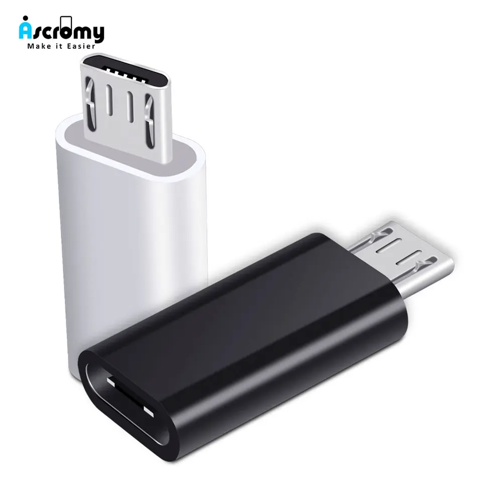 Ascromy USB C k adaptéra micro USB pre Xiaomi Redmi Poznámka 5 6 Pro Huawei Honor 8x 9 Lite Samsung Galaxy S7 S6 Edge MicrousB kábla kábla MicrousB