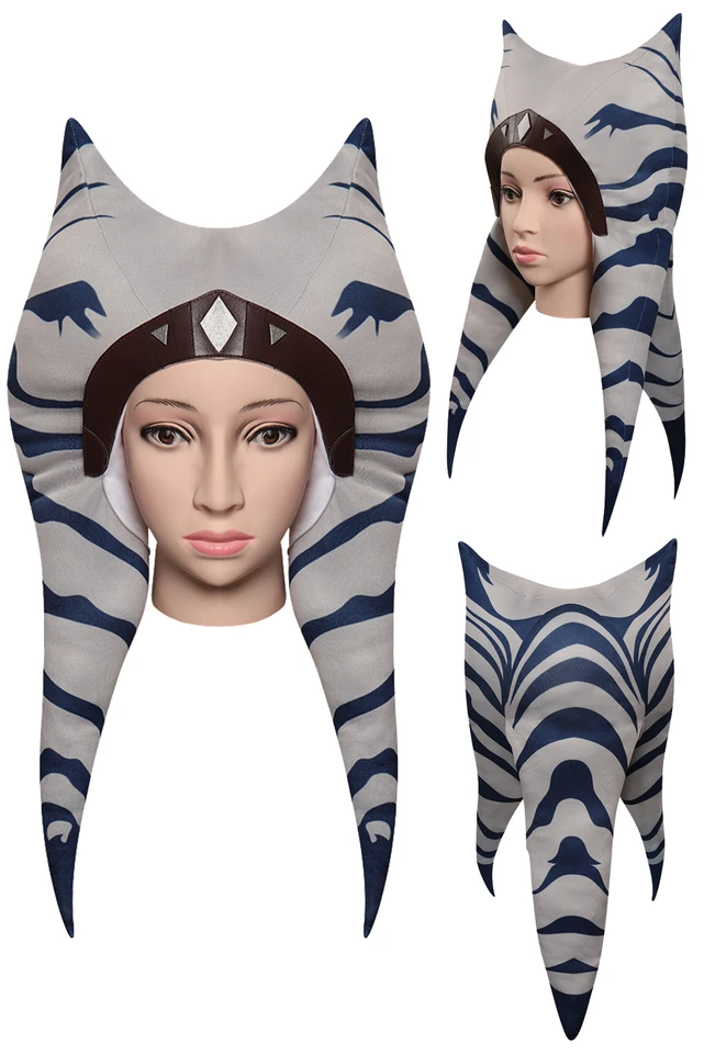 Asoka Cosplay rola hra Maska Ženy Cosplay kostýmové doplnky filmové vesmírne bitky ženské superhrdinové rekvizity heady pokrývky, luxusné šaty