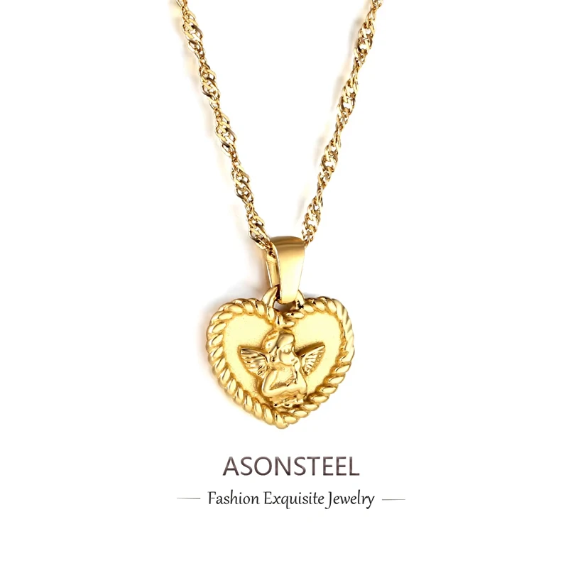 ASONSTEEL Vodotesná z nehrdzavejúcej ocele Angel Series Series Series Pendant pre dám