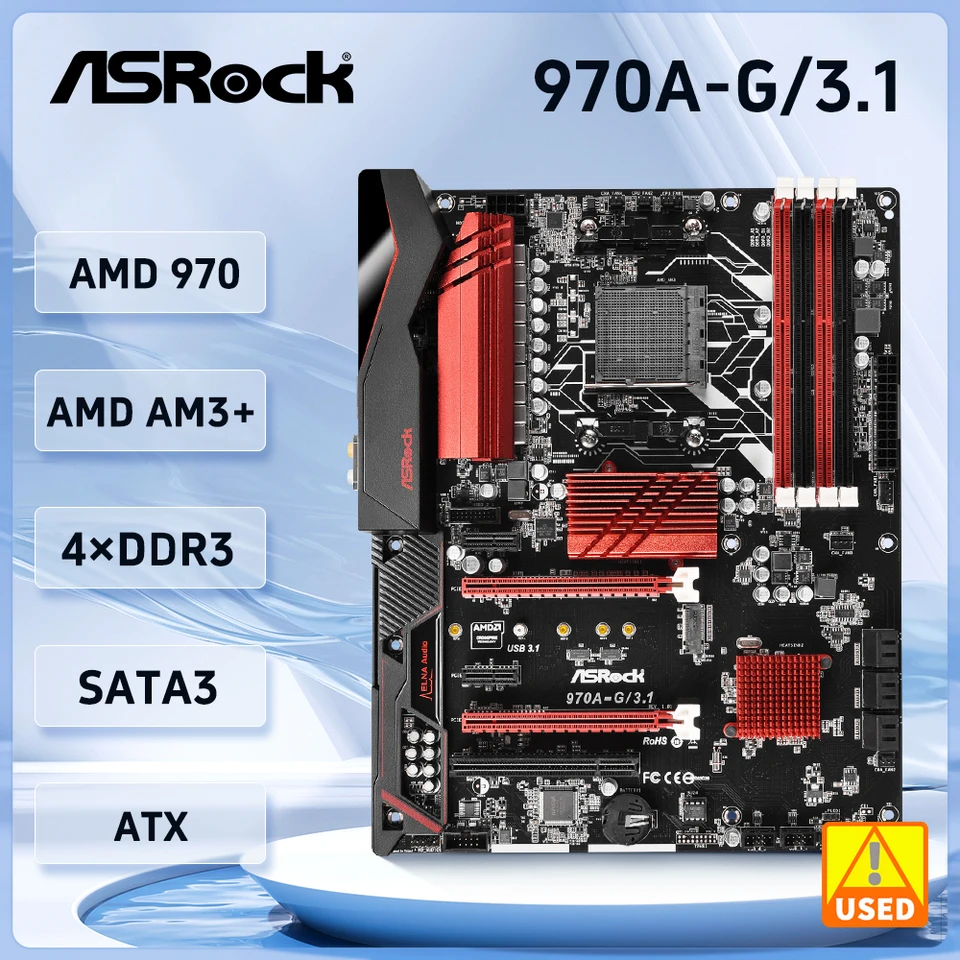 Asrock 970a-g/3,1 základná doska AM3+ AMD 9704XDDR3 64GB 6XSATA III M.2 USB 3.1 ATX Support AMD FX 9590 8120 6130 4130 CPU