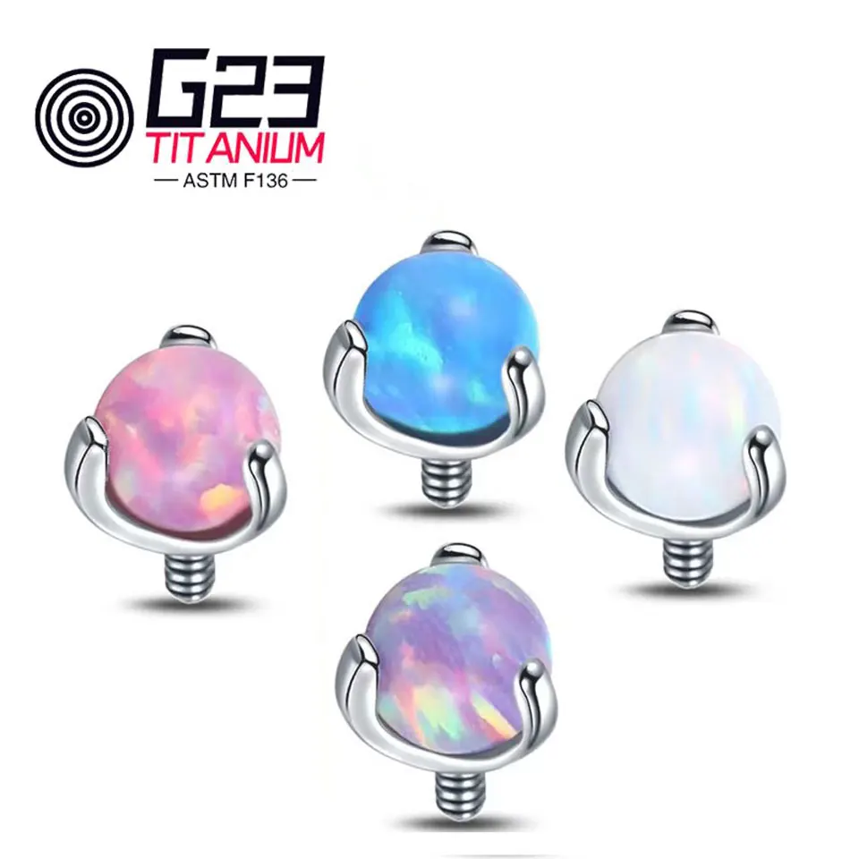 ASTM F136 Titanium ONE kus 5 mm horný kameň dermálna kotva nos piercing pokožka potápa
