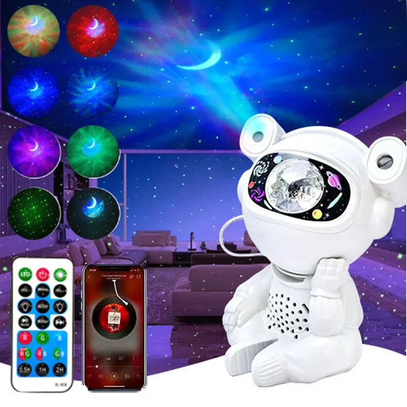 Astronaut Galaxy Star Projector Space Night Light LED RGB lampa s reproduktorom Bluetooth pre izbu dekorácie Deti vianočný darček