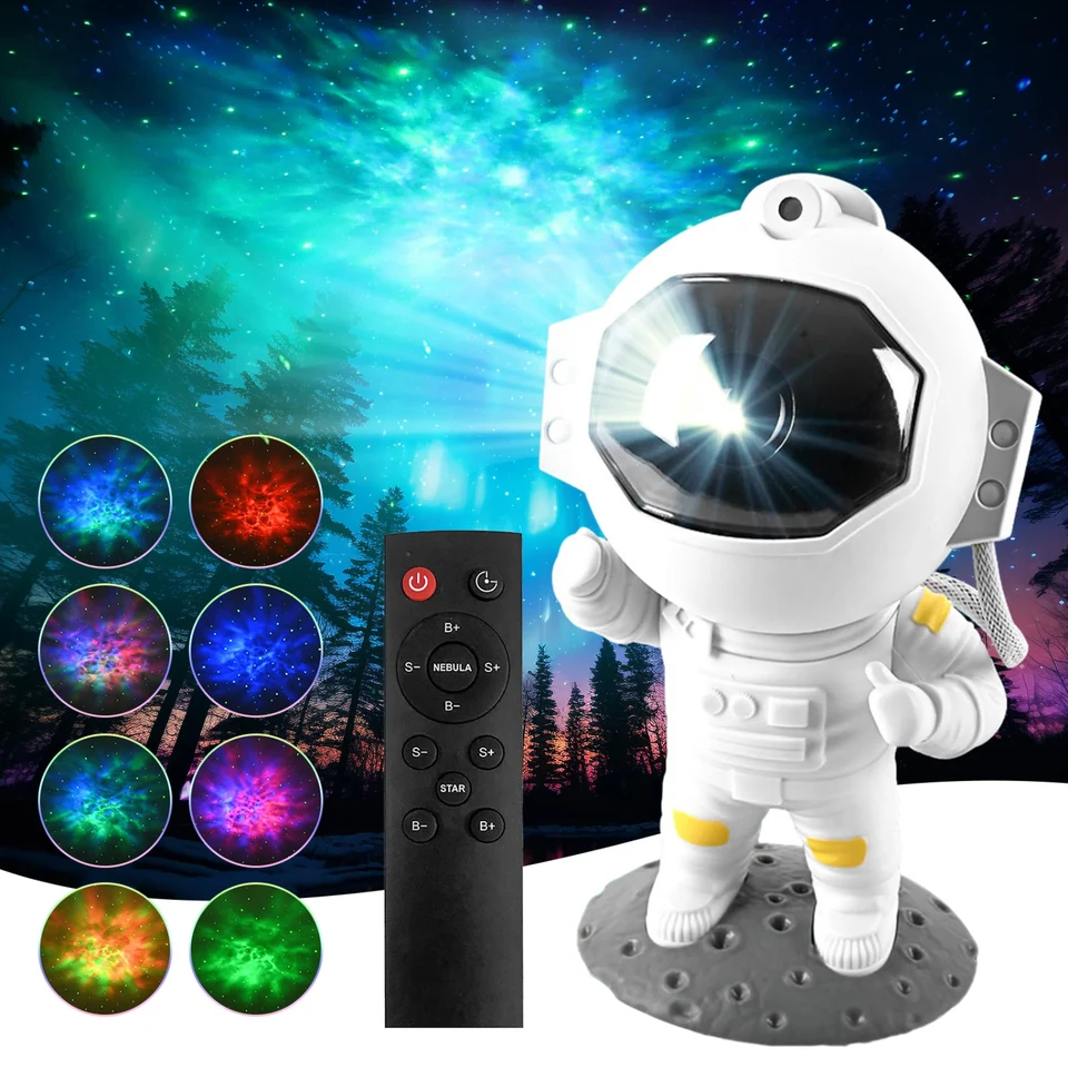 Astronaut Starry Projector Lamp Led Night Led Night Light Light Light Light Svetlo Nočná nočná lampa Spálňa dekoratívne narodeninové darčeky šťava šťavou decir