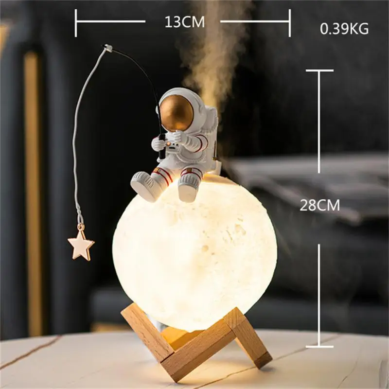 Astronauut figuríny Domáca dekorácia živice vesmír Miniatúrne nočné svetlo zvlhčovač studená hmlová hmlová príslušenstvo k narodeninám