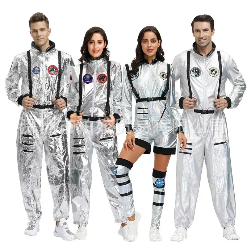 Astronauut kostým dospelých Strieborný kostým Striebor