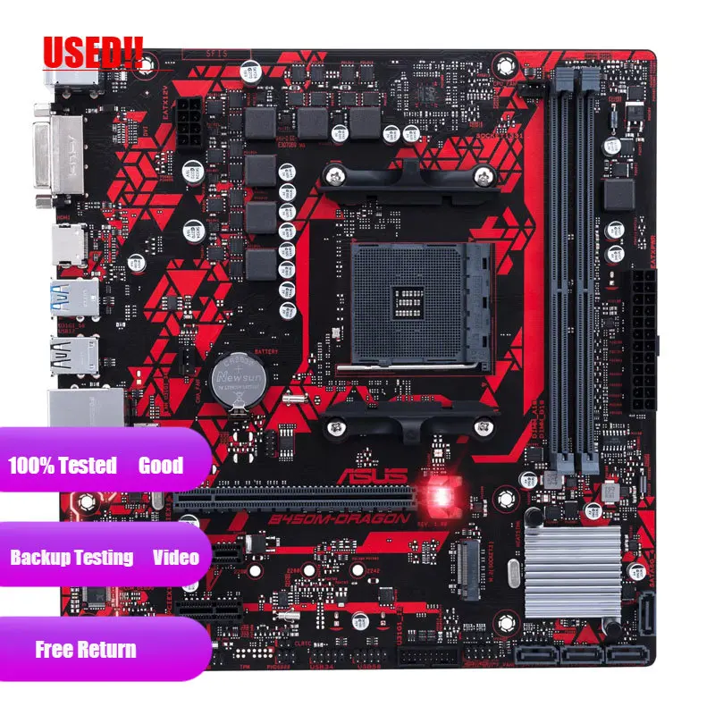 ASUS B450M Dragon Rodina AMD B450 AM4 DDR4 M.2 MATX USB 3.2 DVI HDMI