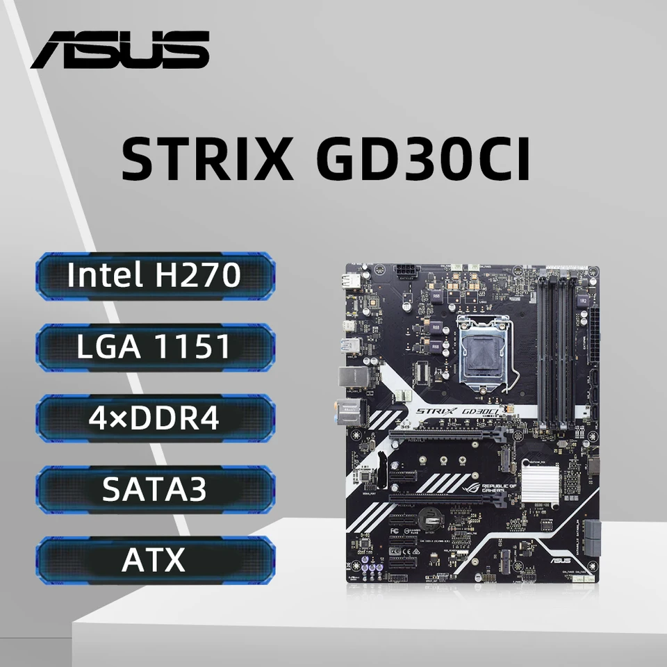 Asus Rog Strix GD30ci LGA1151 Podpora i5-6500 7600k i7-6700k 7700k I3-6300 CPU DDR4 3200MHZ M.2 ATX H270 Mainboard