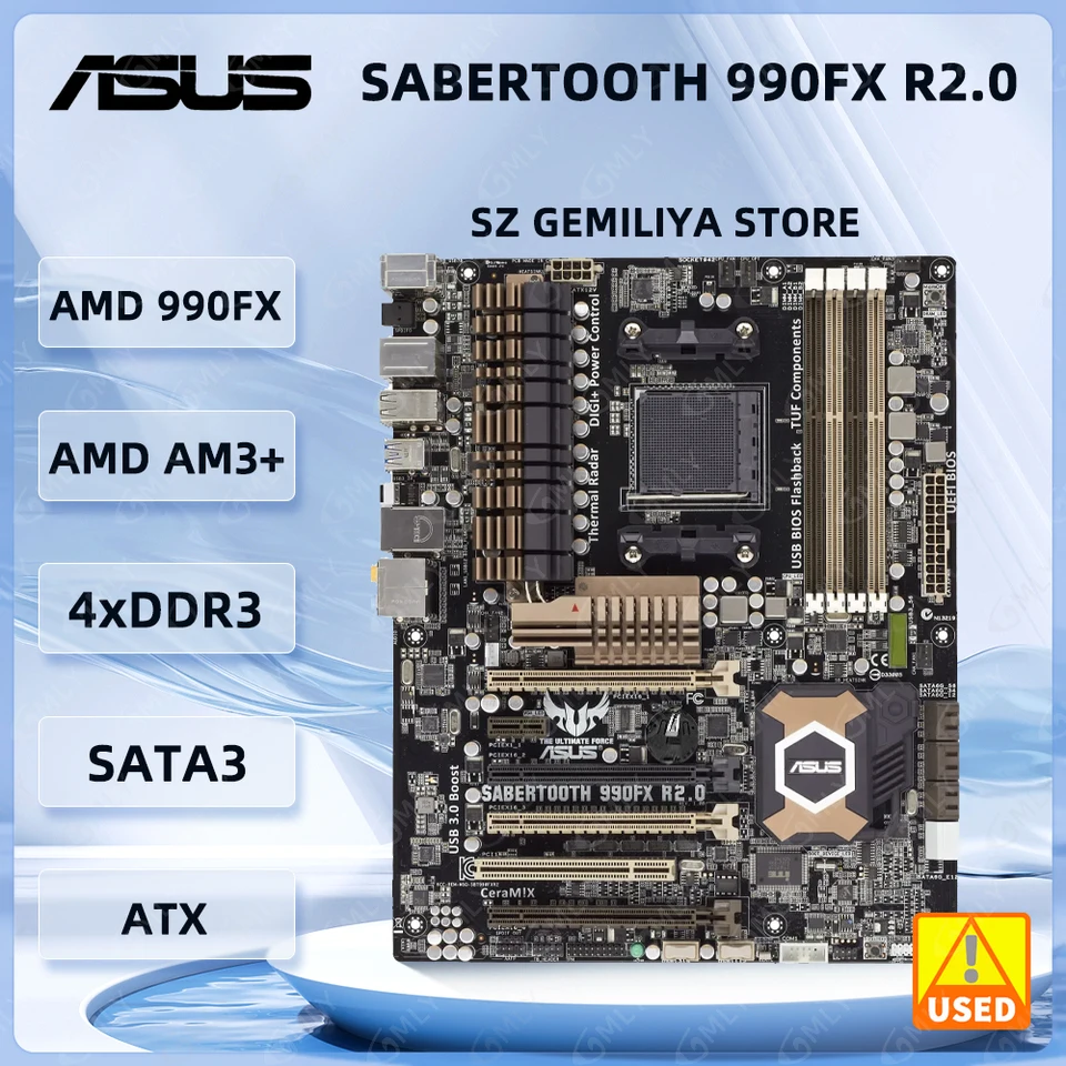 Asus Sabertooth 990FX R2.0 Základná doska AM3+ AMD 990FX DDR3 32GB ATX Support IIX2 240 FX-8150 FX-8300 FX-4170 FX-6330 FX-9370 CPU CPU