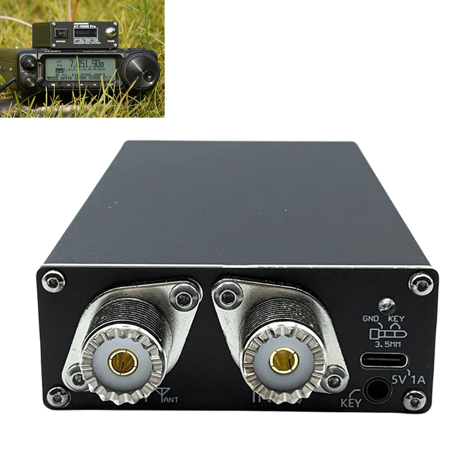 AT100 m pro stojaci vlnový meter 100W automatická anténa Tuner Podpora MORSE CODISER