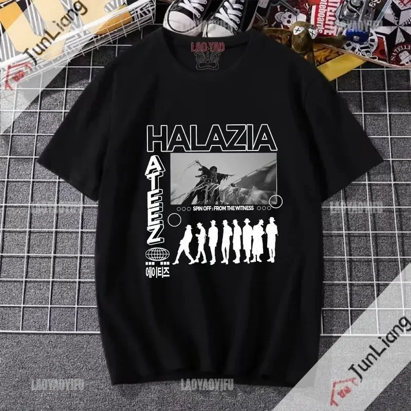 Ateez harajuku móda Kórejská spevácka skupina estetické oblečenie cutecore tričká Zevity y2k tops kpop manga žena grafická