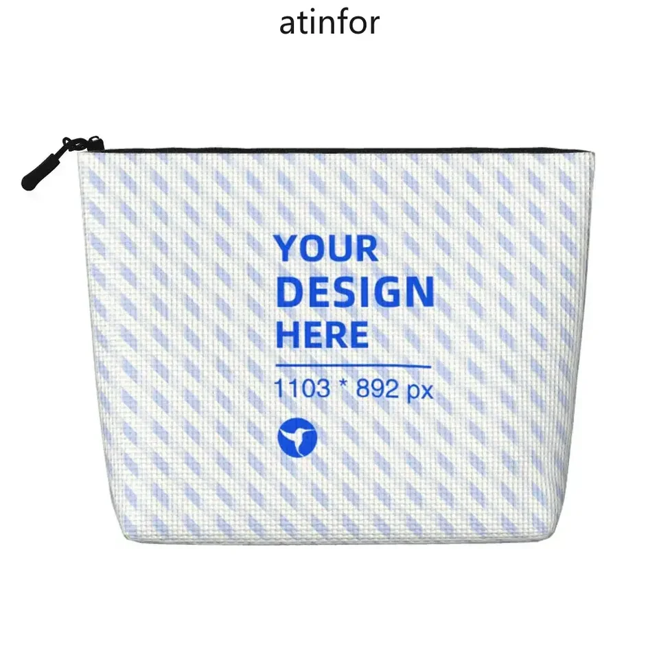 AtinFor Prispôsobený polyesterový skladovací make-up kozmetický vrecko Clutch Touch vytlačené na oboch stranách
