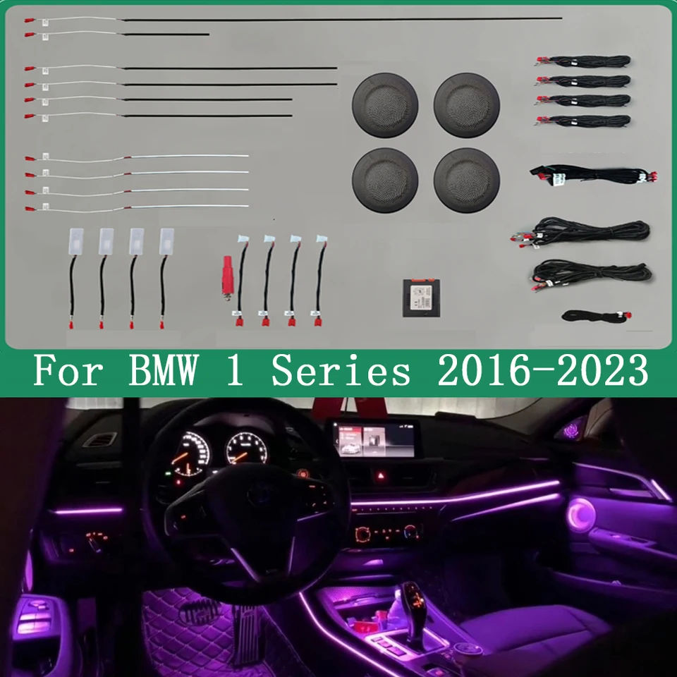 Atmosféra okolitého svetla dekoratívna atmosféra pre BMW 1-série F52 F20 2016-2023 LED prúžky 10/64-farebné okolité svetlo 22 LAMP Polohy LAMP