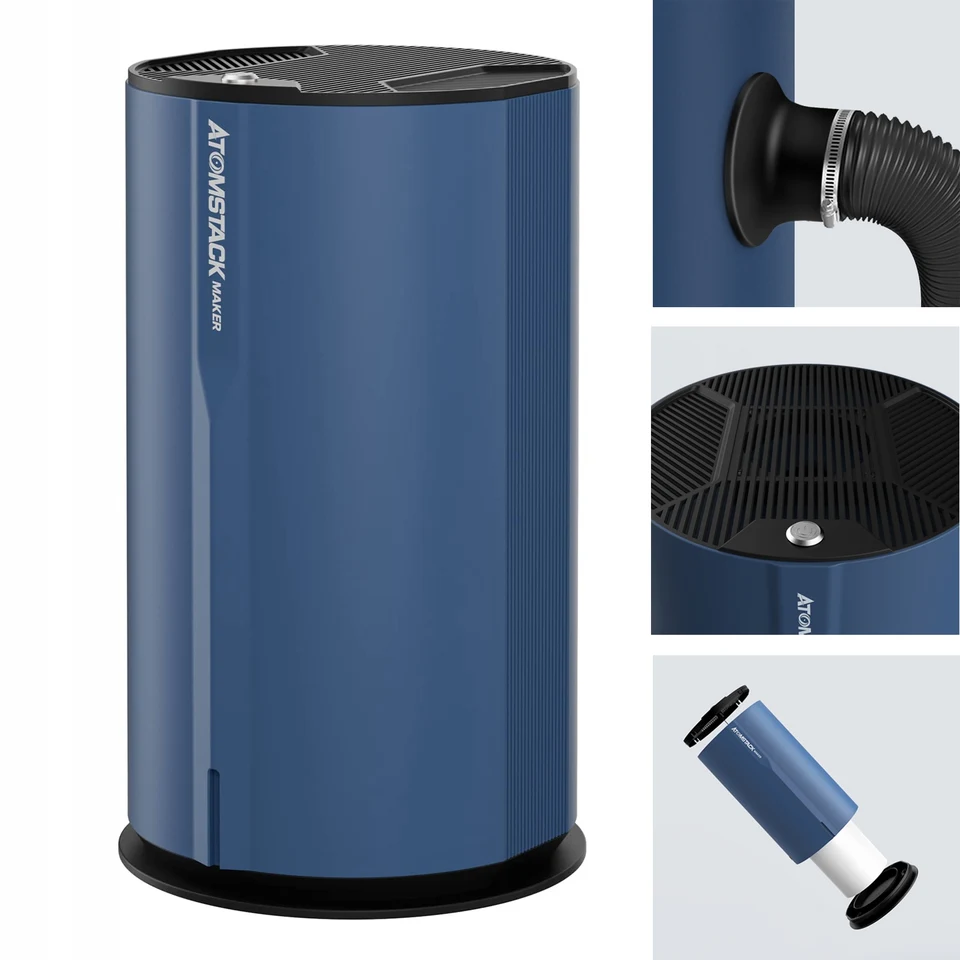 AtomStack Maker D2 Cleaner Air Cleaner laser gravírovanie dymu absorbéra vzduchu s 7 vrstvami filtra 99,97% rýchlosť filtrácie