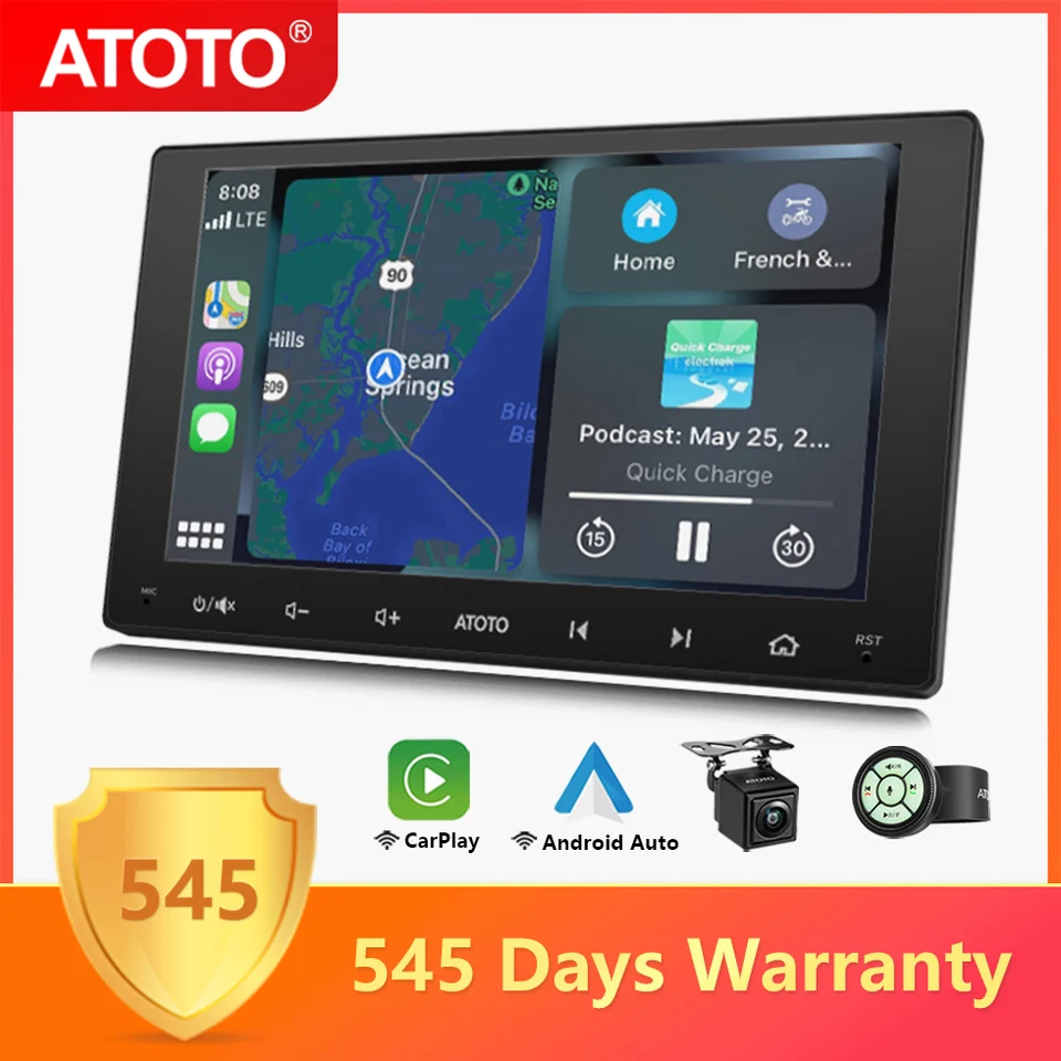 Atoto 9 palcový multimediálny hráč 2 Din Bluetooth navigačné rádio Stereo Intelligent System CarPlay Android Auto F7G209We