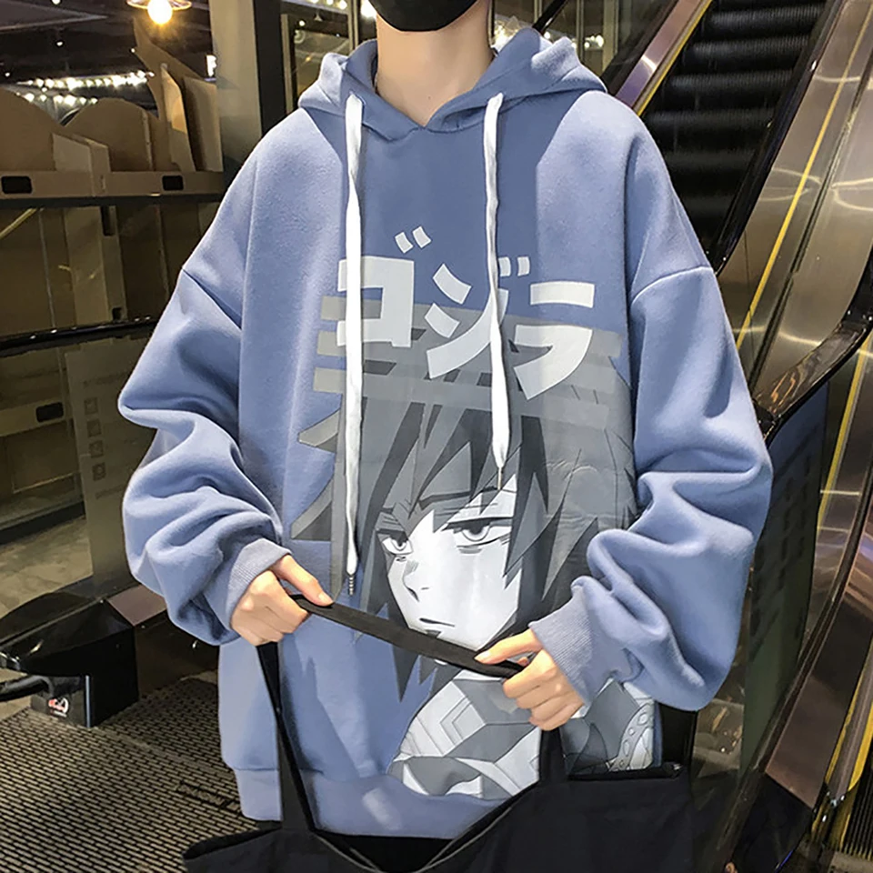 Atsunset Anime Demon Slayer Tomioka yiyong tlačená mikina jesenná jeseň harajuku japonský pullover denný streetwear mikina top top