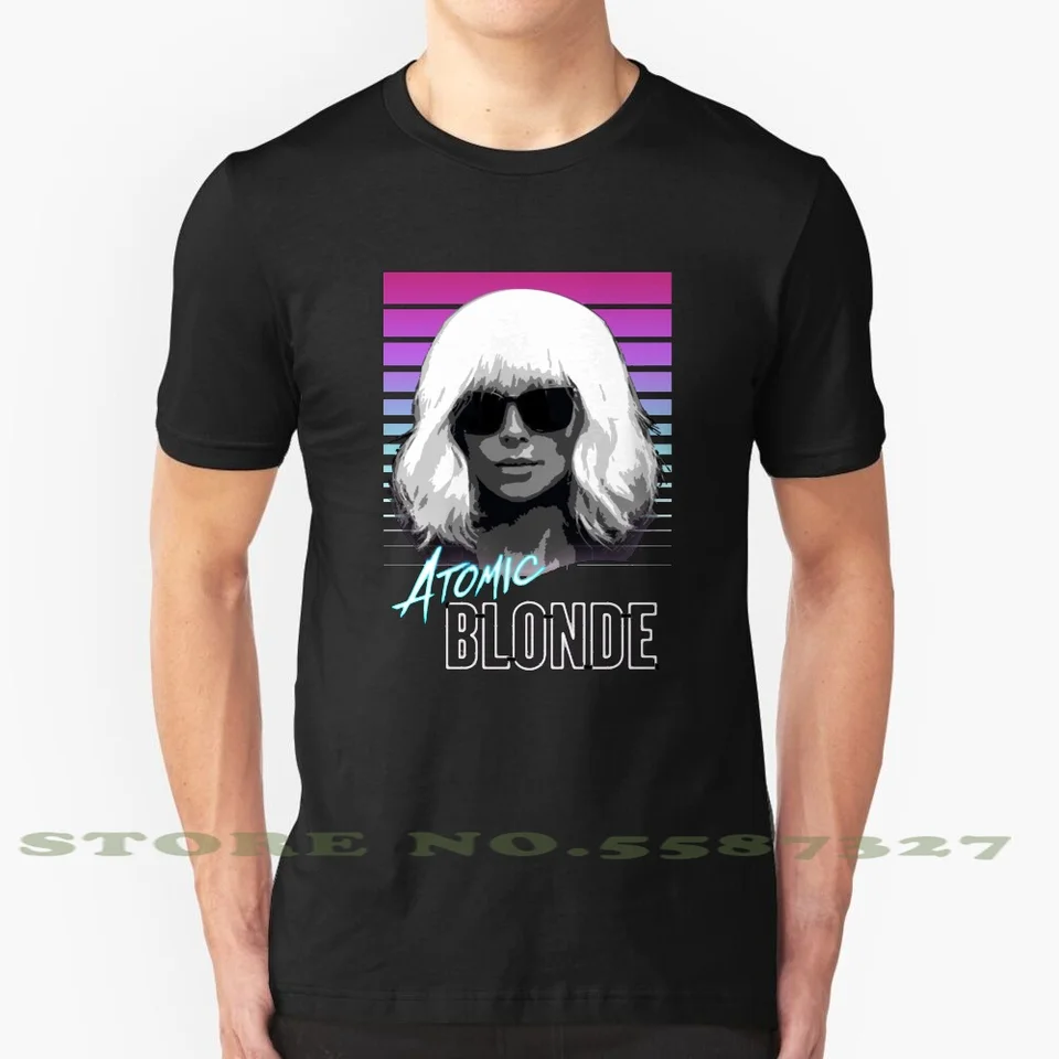 Atómová blondínka 100% bavlnená tričko Atomic Blonde Charlize Theron Retro futuristická 80. špión Spy Neon 1980 1990. 3d 70s 90s 90s