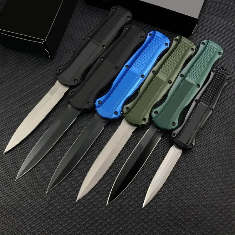 Au na rýchle otváranie BM 3300 Neversel 9 '' Lovecký nôž D2 Blade Hliníková zliatina rukoväte vreckového noža Kampovanie Self obrana nástroja EDC