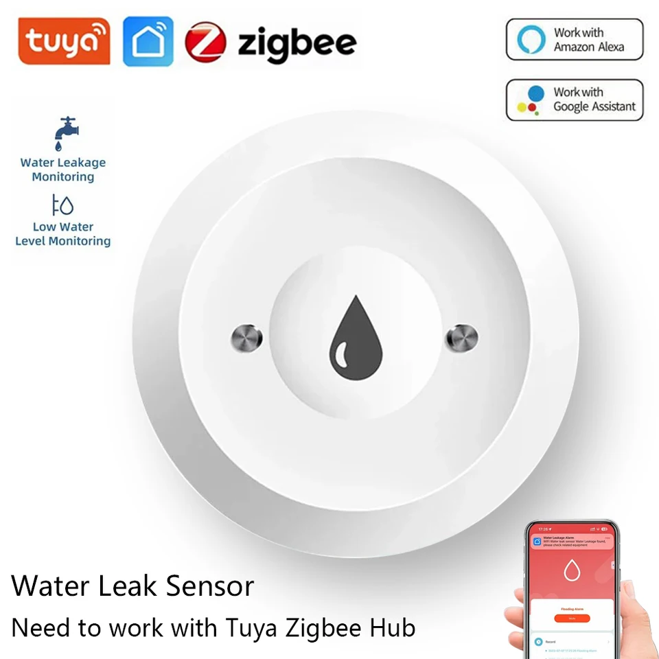 AUBSS ZIGBEE Voda Senzor ponorenia SNÚCIE SMART ŽIVOTNÉ ZAMESTNANIE Voda Senzor Voda Alarm Aplikácia Diaľkové monitorovanie detektora úniku vody