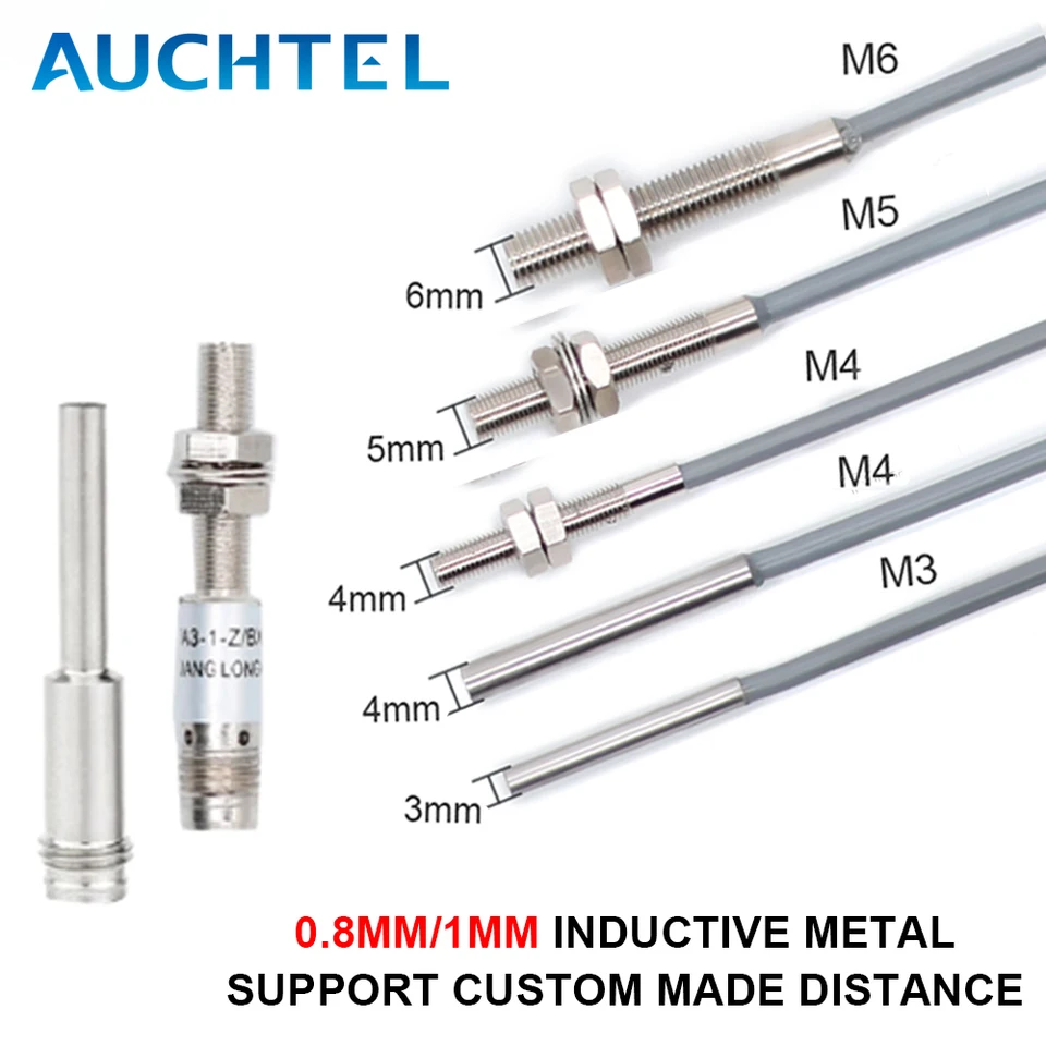 Auchte M4 M5 M6 1/1,5 mm indukčný spínač snímača proximity LJ4LJ5 LJ6 WhaproP Oilproof s káblom konektorom pre 3D tlačiareň 24V