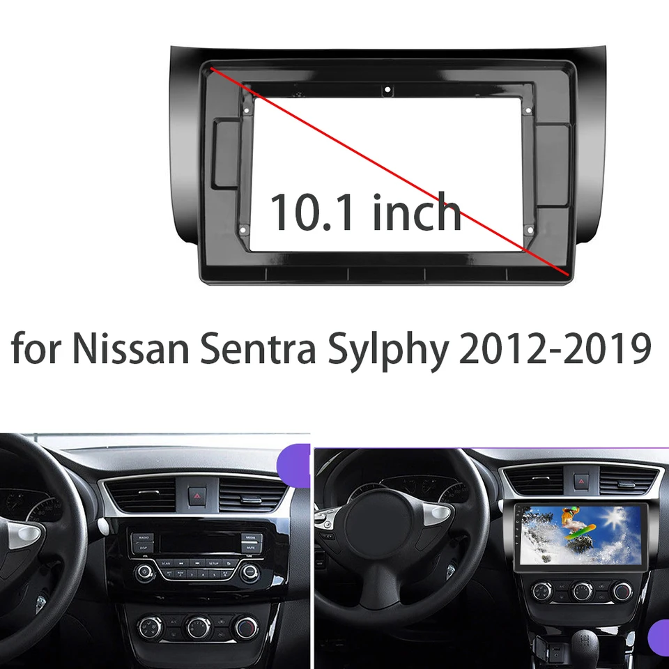 AUD AUDIO 10,1 palca Fascia FASCIA Rám pre Nissan Sentra Sylphy 2012-2019 2DIN DASH