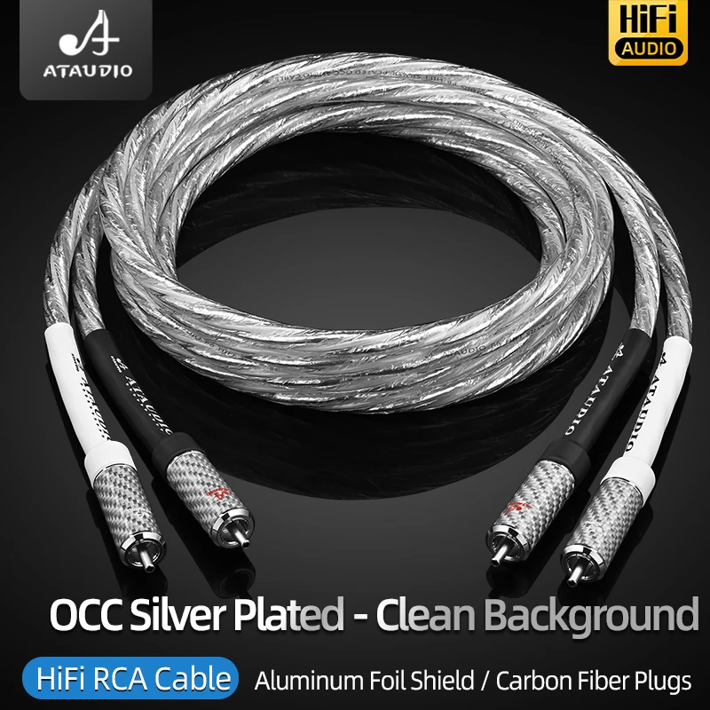 Audio jeden pár RCA Audio kábel 6n OCC strieborný HIFI 2RCA samec k 2RCA samec prepojený kábel pre mixér DAC zosilňovača