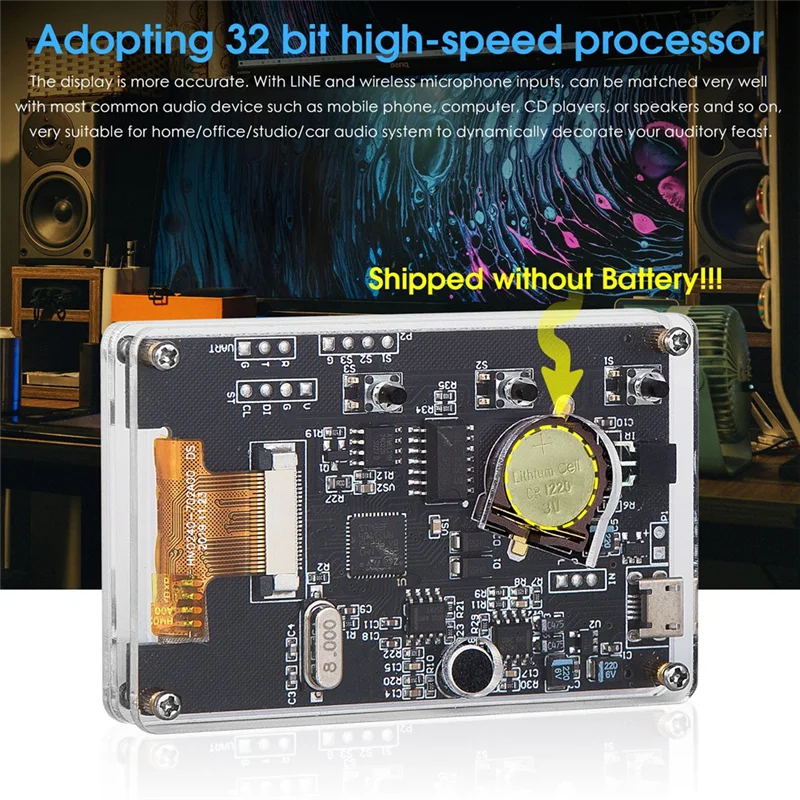 Audio Mic+Line Sound Home Decor Decor Digital Clock Meter Hudobné spektrum Vizualizátor Audio Display Analyzátor