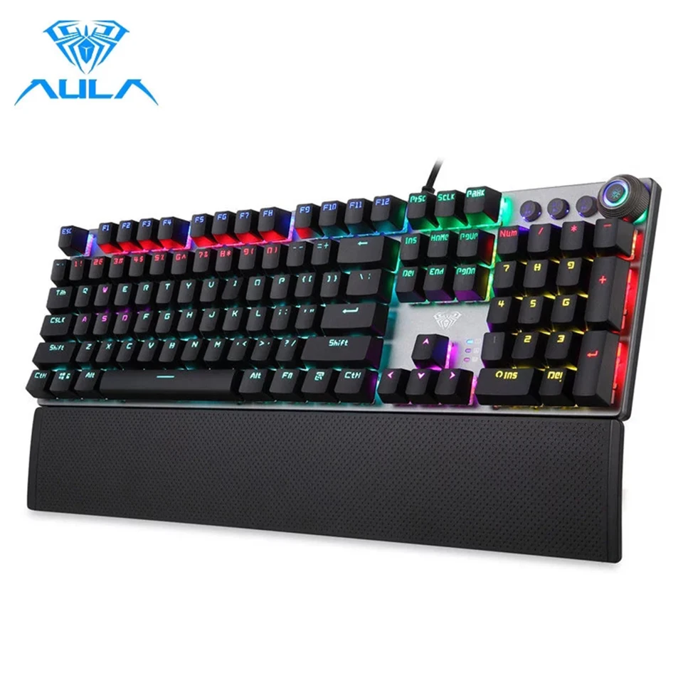 Aula Gaming Mechanical Keyboard Retro Square GLOWING KEYCAPS podsvietená USB káblová anti-ghostingová herná klávesnica pre PC laptop
