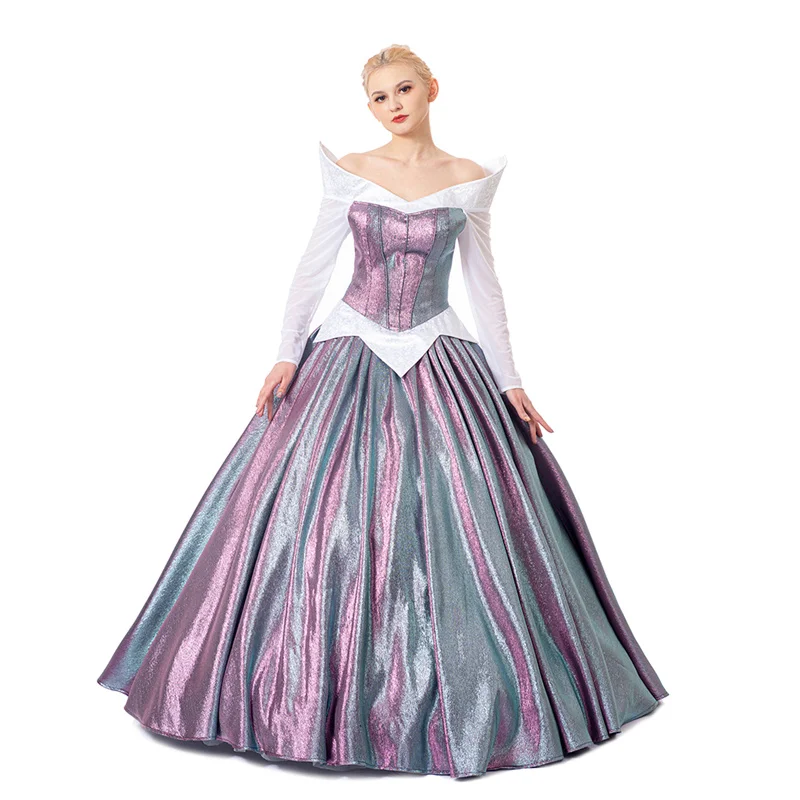 Aurora Cosplay kostýmové šaty Aurora oblečené pruple farebné meniace sa guľové šaty princezná Cosplay šaty na mieru vyrobené pre dospelých žien