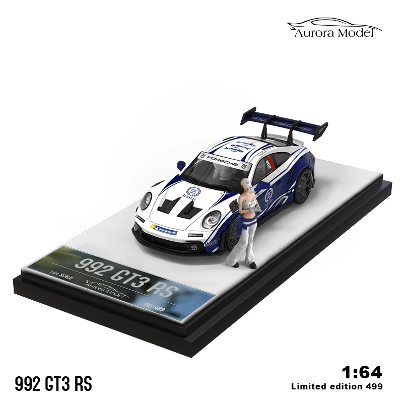 Auroramodel 1:64 992 GT3 RS Jebsen maľovaný model zliatiny Mini zliatiny