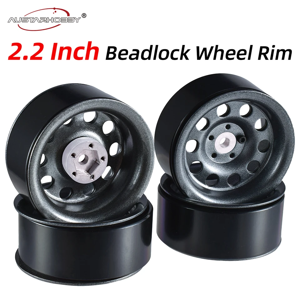Austar 4ks 2,2 palca kovové koleso RIM BLEADLOCK HUB pre 1:10