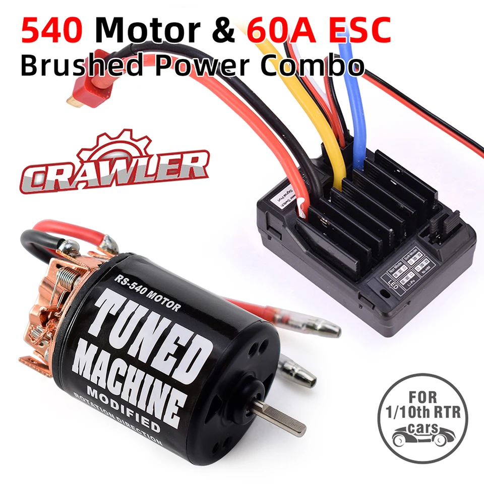 Austar 540 Brushed Motor 21T 27T 35T 45T 55T s 60A Brushed ESC pre 1:10 RC Crawler Axial SCX10 90046 TRAXXAS TRX4 D90 TAMIYA