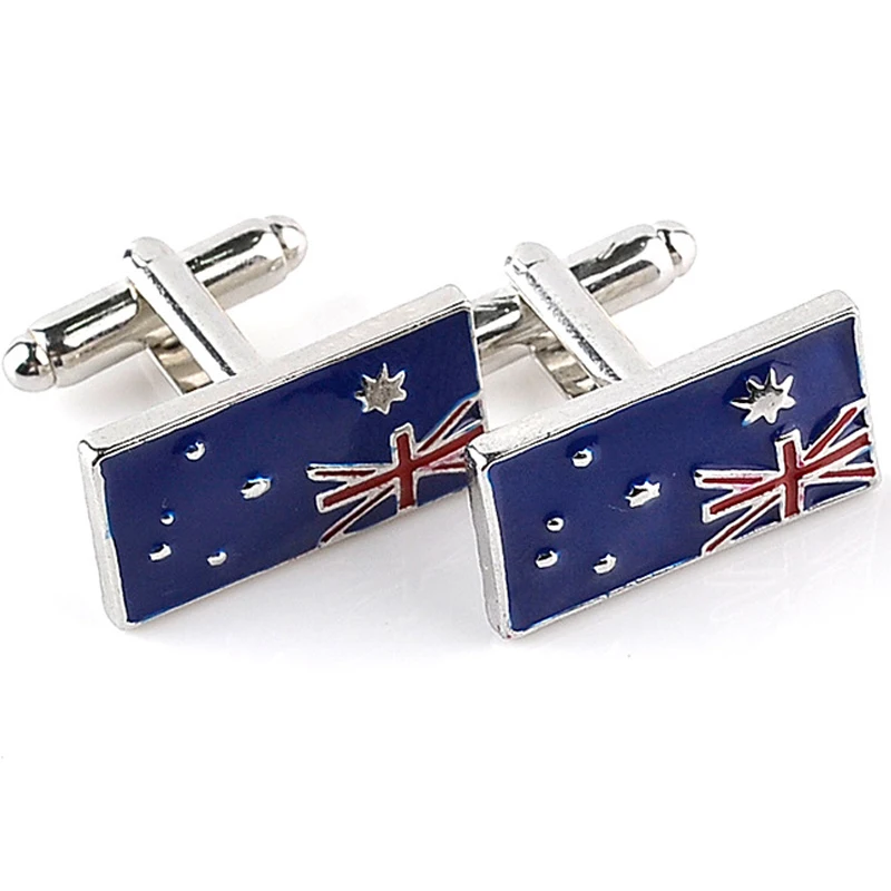Austrália prírodná vlajka manžety LINKS Designer Designer Luxury Austrálsky patrioti Cufflinks pánske gombíky vianočné darčeky