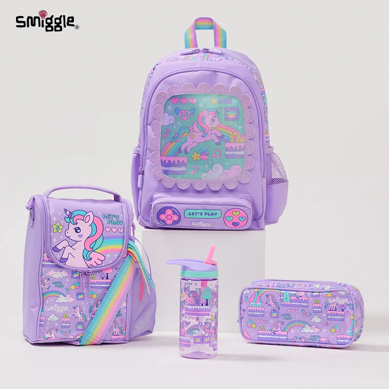 Austrália Smigle Schoolbag Materské školy Študenti batoh Purpurová videohra Unicorn Kawaii jedlo vrecko na voľný čas vrecko Študent darček