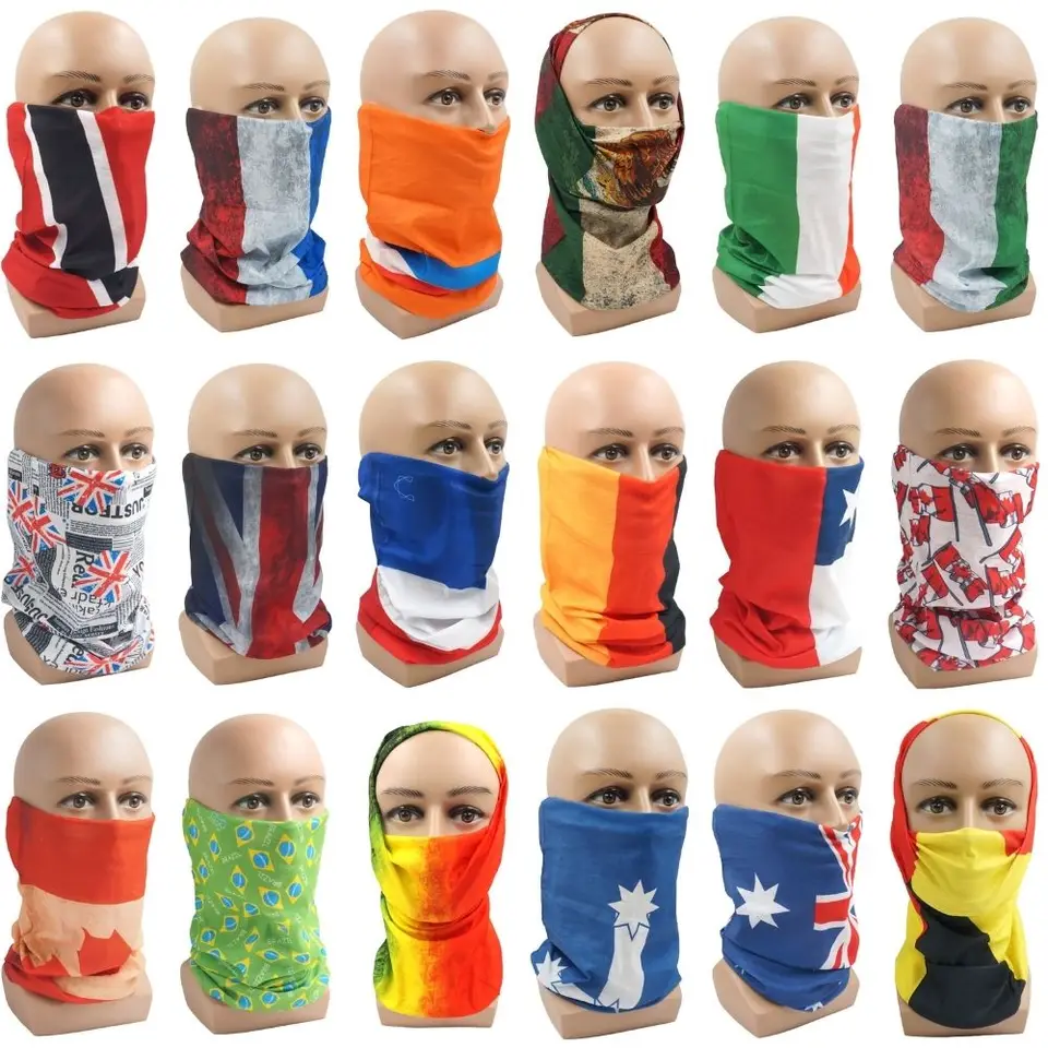 Austrália/Čile/Kanada/Mexico Flag Tube Bandana Outdoor Cycling Polyester Kryt krk Overa Ochraná rybárska slnečná ochranná šálka