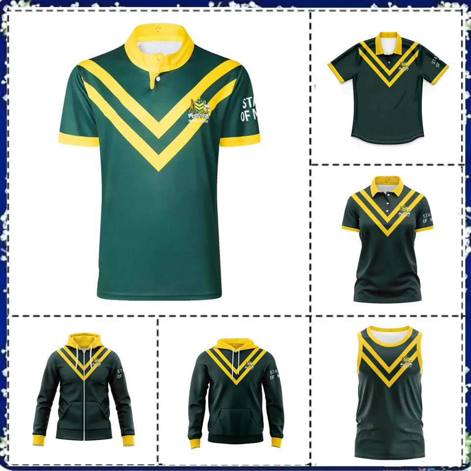 Austrálsky Kangaroos 2024 Mens na poľnom Rugby Jersey Kids - Dámska - kapucňa zips dres Veľkosť: S -5XL