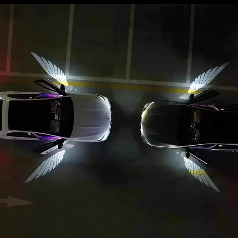 Auta Angel Wings Wirelessdoor 2pcs LED HD Vitajte dekoratívne svetlo zdvorilosť žiarovka žiarovka tieňové autá projektor príslušenstvo Nástroje
